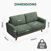 Modern 3 Seater Corduroy Sofa Bed with 2 Bolster Home Room Recliner Couch Sofa