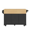 Kitchen Island on Wheels Rolling Storage Trolley with Extendable Worktop, Black