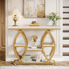 39.4" Console Table, Industrial 4-Tier Entryway Sofa Table with Metal Frame