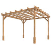 3 x 3 m Wooden Pergola Kit, Garden Gazebo Shelter for Climbing Vines, Dark Brown
