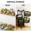 3-6 Tier Vegetable Mobile Shelf Rack Kitchen Rotating Storage Trolley Cart UK