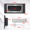 115 cm Inset/Wall Mounted Bio Ethanol Fireplace Biofire Fire Glass with 1 Burner