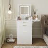 Modern Dressing Table Set with LED Mirror Vanity Makeup Desk Side Panel 2 Drawer