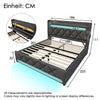 LED Upholstered Bed 6ft Super King Bed with Hydraulic Storage & Headboard, Grey