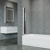 Shower Screen Over Bath Door Glass Enclosure Framed Fold Panel 800 mmx 1400 mm