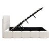 Upholstered Hydraulic Storage Bed Double 4ft6 with Velvet Headboard 135x190 cm