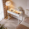 Dressing Table with 2 Drawers and LED Light Strip Hollywood Makeup Vanity Desk
