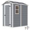 4 x 6ft Plastic Garden Shed with Floor, Window and Lockable Door