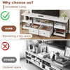1.6M TV Stand w/2 Drawers & Open Storage Shelves,Sturdy Metal Frame,Up to 90" TV