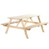 6 Seater Wooden Picnic Table and Bench Set with Parasol Hole for Garden Patio