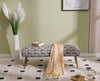 Velvet Ottoman Bench with Gold Metal Legs, Grey Upholstered Entryway Seat