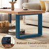 COSTWAY Rustic Coffee Table 120cm Farmhouse Style Accent Table-Oak