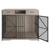 44 in Heavy Duty Dog Crate Furniture End Table Storage Drawers& Open Compartment