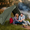 2-Person Green Camping Cot Tent Foldable Off-Ground Camping Combo