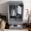 High Gloss 3 Door 2 Drawers Wardrobe With Shelves Storage Bedroom Furniture