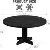 Round Dining Table Wood Kitchen Table for 4-6 People Dining Living Room Black