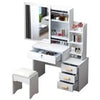 Dressing Table With Drawers Mirror Stool Set Makeup Desk Vanity Table Bedroom