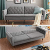 3 Seater Velvet Sofa Bed Click Clack 5 Colour Luxury Button Tufted Sleeper Couch