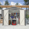 Garden Shed Apex Roof 8X6FT Metal With Free Foundation Base Storage House Grey