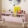 Wooden Children Bookshelf Storage Chest w/ Open Shelf