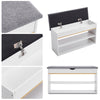 Wooden Shoe Bench Shoes Storage Bench with Padded Seat & Open Shelf for Hallway