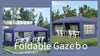 3x6m Heavy Duty Gazebo Tent, Blue, Refurbished