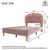 Upholstered Bed Frame Pink Velvet 3ft Single Bed with Wood Slats & LED Headboard