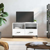 TV Cabinet in High Gloss White Engineered Wood with Legs, Spacious E9I2