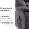 Electric Power Massage Lift Cinema Recliner Velvet Riser Heated Chair Sofa Grey