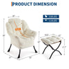 Comfy Lazy Chair with Footstool Relax Lounge Chair Accent Armchair Sofa Chair