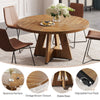 Round Dining Table, 120 cm Farmhouse Kitchen Table for 4 People for Dining Room