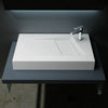 Bathroom Wash Basin Vanity Stone Resin Wall Hung Countertop Rectangle 800mm