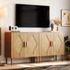 Natural Wooden Storage Cabinet With Doors & Shelves, Small Buffet Sideboard