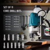 Portable Electric Magnetic Drill 1100W 12000N 2"Depth 40 mm Boring Dia w 11 Bits