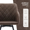 2 Swivel Faux Leather Dining Chairs Rotatable Metal Legs Kitchen Chairs Modern