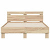 Bed Frame with LED Sonoma 137 x 190 cm Engineered Wood
