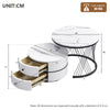 Round Nesting Coffee Table Set of 2 End Table Center Table with Storage Drawers