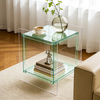 Acrylic Side Table Acrylic End Table Decorative Bathroom Bedroom with Sleek Edge