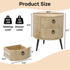 Round Side Table with Drawers Night Stand Storage Accent End Table Bedside Table