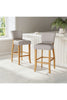 2x Bar Stools Upholstered High Chairs Kitchen Island Stools Breakfast Wood Legs