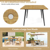 COSTWAY 4-Person Outdoor Dining Table 107x107cm Acacia Wood Patio Table-Natural