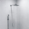 Concealed Thermostatic Shower Mixer Square Chrome Bathroom Twin Head Valve Set