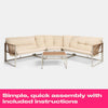 Garden Furniture 5 Seater Corner Sofa Table Set Cushioned Outdoor Patio Natural