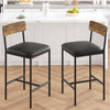 Bar Stool Set of 4 Upholstered Chair w/ Back Footrest for Island Dining kitchen