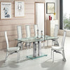 Jet Large Clear Glass Dining Table With Chrome Supports