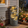 Garden Water Feature, Outdoor Water Fountain with LED Lights and Pump