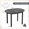 110CM Wooden Dining Table for 4-6 People Oval Kitchen Table-Black