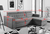 Corner Sofa Bed with Storage Container and Sleep Function Elastic Foam New ZARA