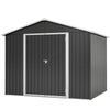 Garden Shed Apex Roof 8X6FT Metal With Free Foundation Base Storage House Anthra
