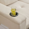 L-Shaped Pull Out Sofa Bed with Storage Corner Couch with USB, LED, Cup Holders